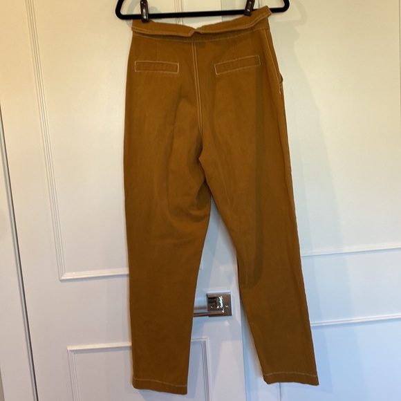 MINKPINK Fold-Over High Waisted Gold Ankle Pants Size 4 - Picture 7 of 12